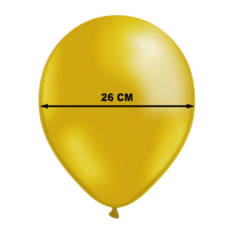100 Baloane aurii metalizate Gemar - 25 cm