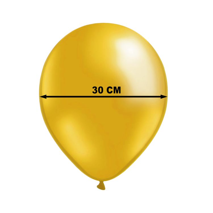 100 Baloane latex aurii Decohelium Metallic - 27 cm