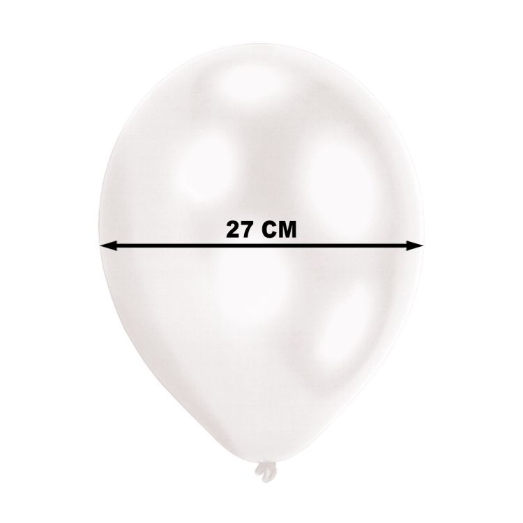 5 Baloane albe cu LED 27 cm
