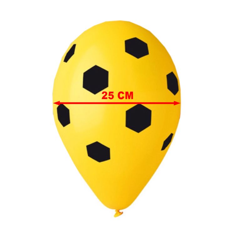 5 Baloane multicolore carouri minge fotbal - 25 cm