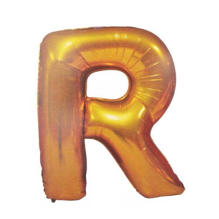 Balon folie auriu litera R - 86 cm