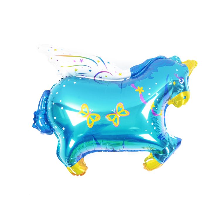Balon folie unicorn bleu 41 cm