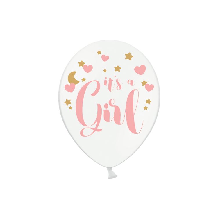 10 baloane albe It's a Girl - 30 cm