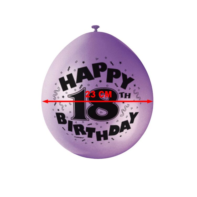 10 Baloane Happy Birthday 18 - 23 cm