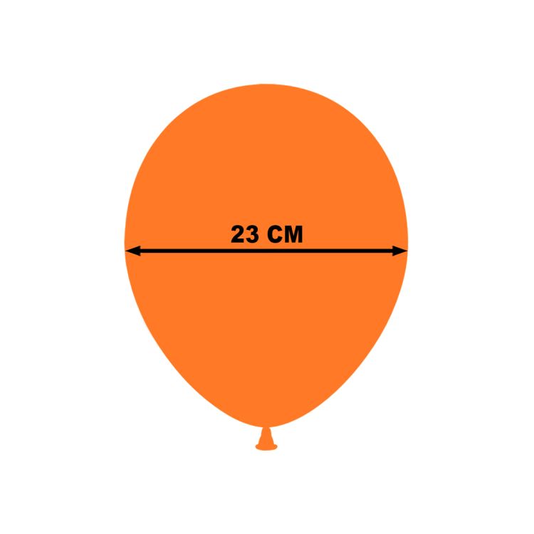 20 baloane portocaliu mandarina 23 cm