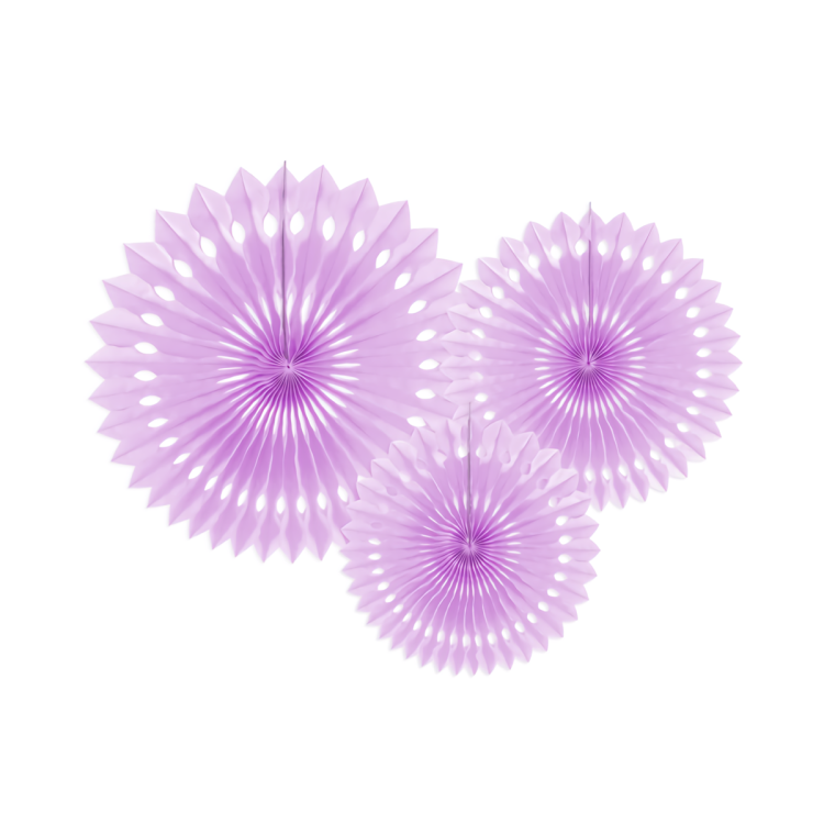 3 rozete de hartie lila