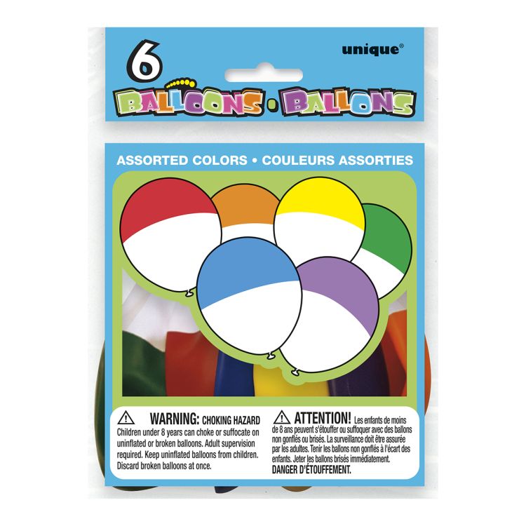 6 Baloane in doua culori - 30 cm