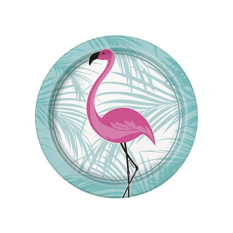 8 Farfurii flamingo party - 17 cm