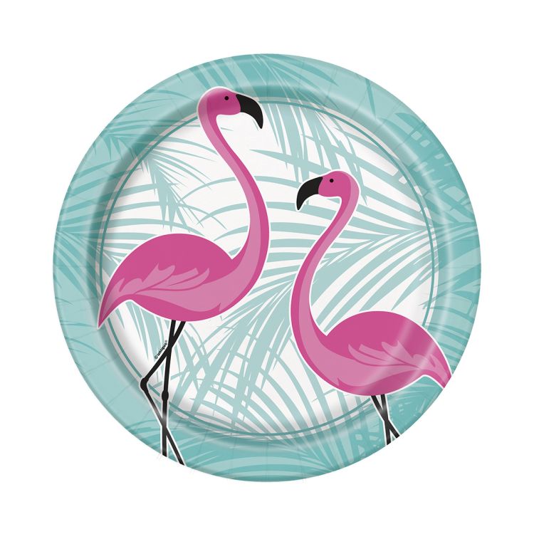 8 Farfurii flamingo party - 22 cm