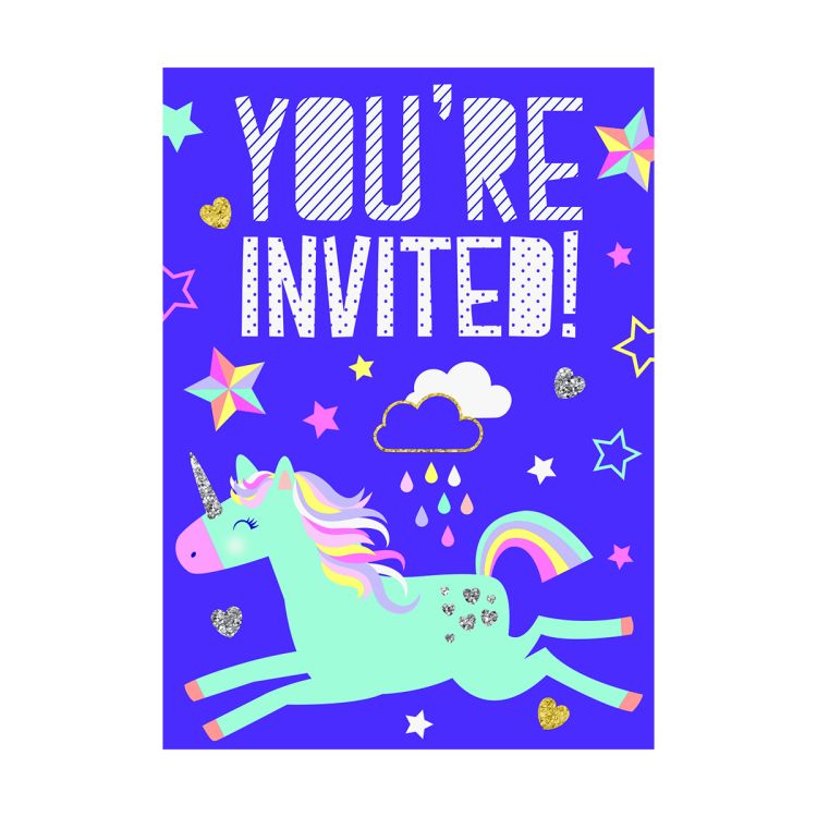 8 Invitatii unicorn fericit