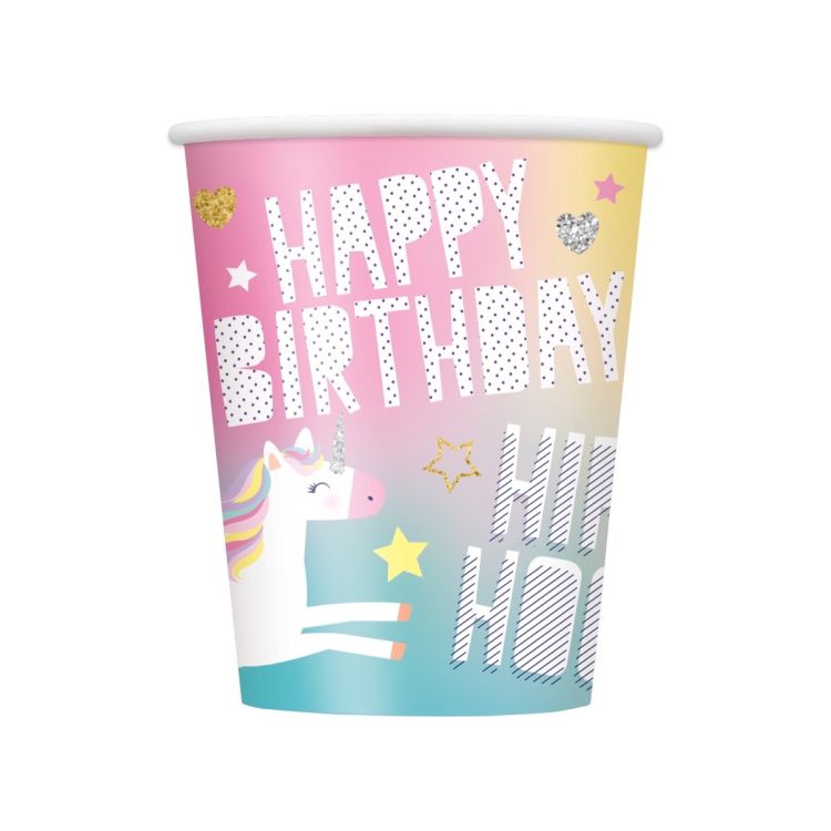 8 Pahare unicorn fericit 260 ml