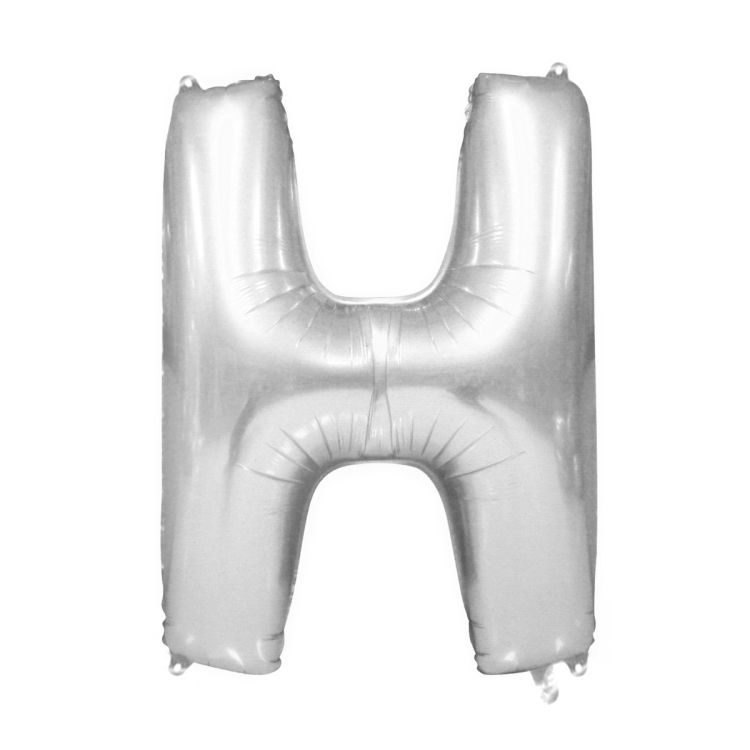 Balon folie argintiu litera H - 86 cm