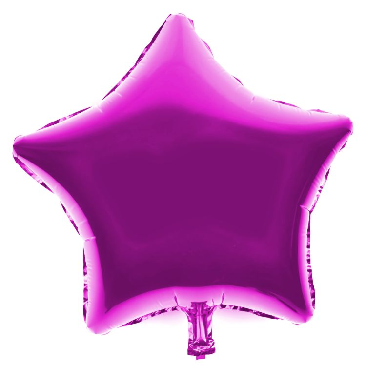 Balon roz metalizat in forma de stea 45 cm