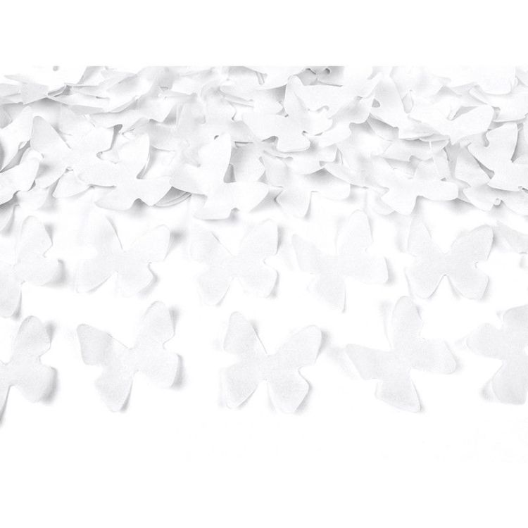 Tun confetti fluturi albi - 60 cm