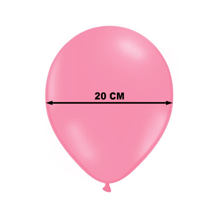 100 Baloane metalice roz neon - 20 cm