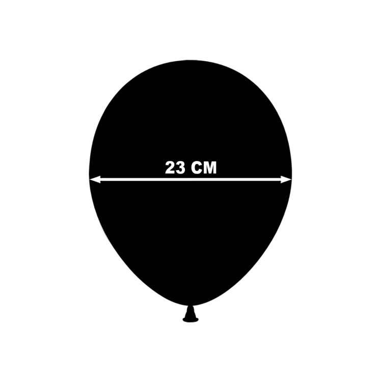 100 baloane negre 23 cm
