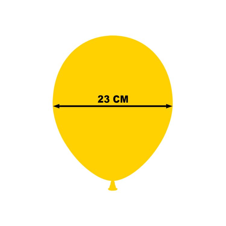 20 baloane galben miere 23 cm