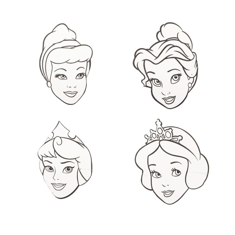 4 masti pentru colorat cu printesele Disney