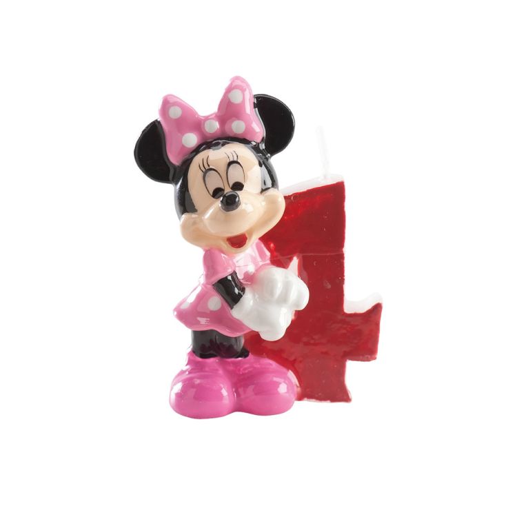 Lumanare 3D pentru tort Minnie Mouse cifra 4