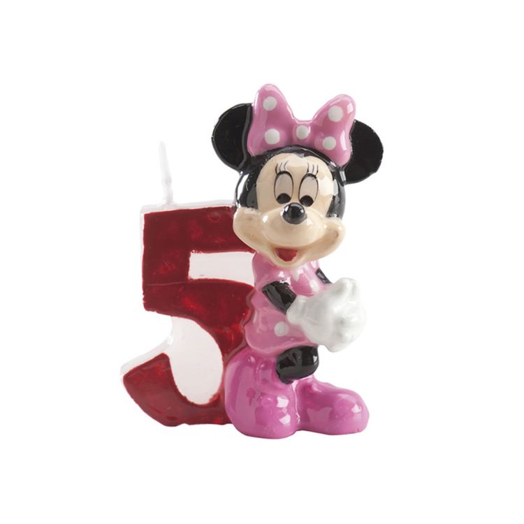 Lumanare 3D pentru tort Minnie Mouse cifra 5