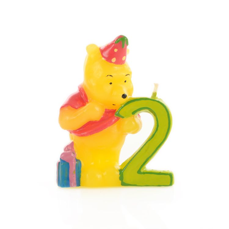 Lumanare 3D Winnie the Pooh Disney, cifra 2, inaltime 6 cm