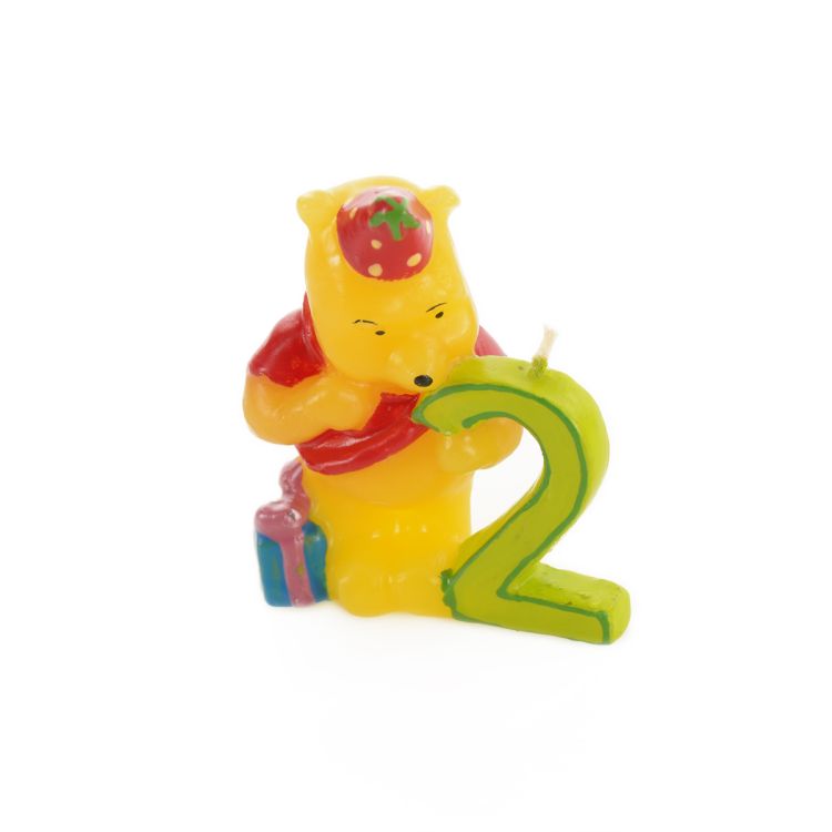 Lumanare 3D Winnie the Pooh Disney, cifra 2, inaltime 6 cm