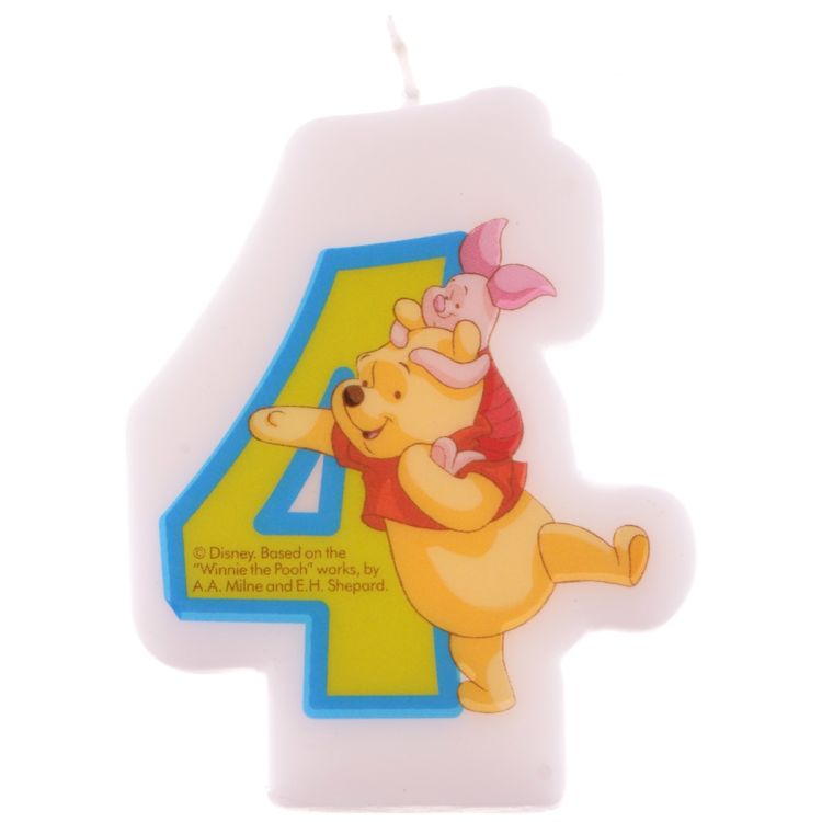 Lumanare pentru tort cifra 4 Winnie the Pooh