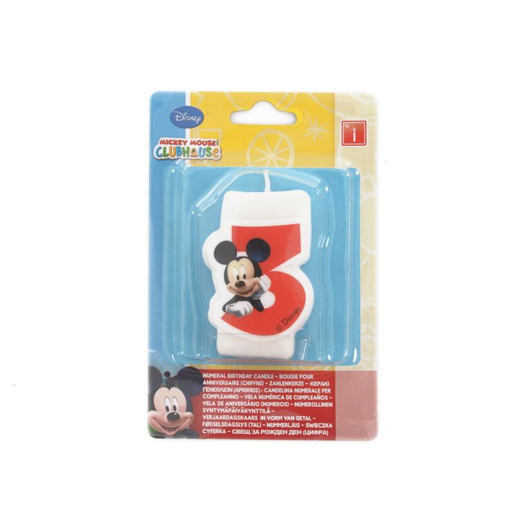 Lumanare pentru tort Mickey Mouse, cifra 3