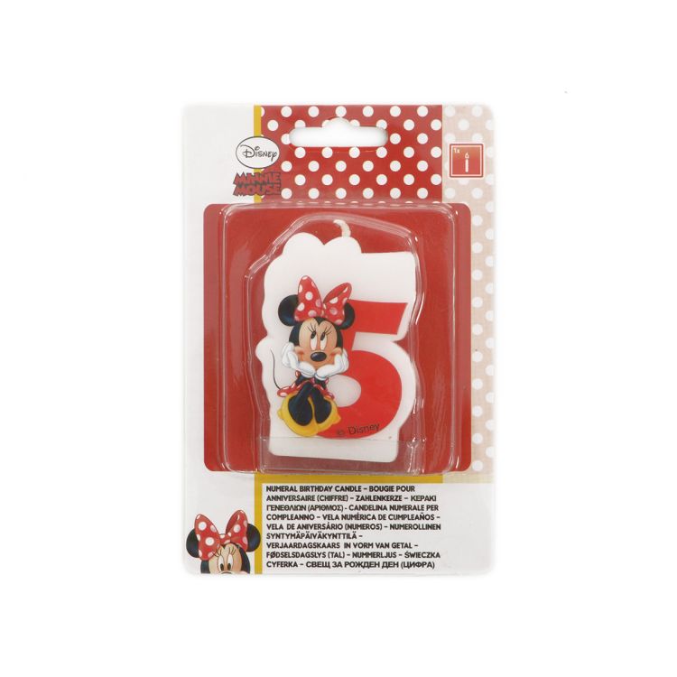 Lumanare tort Minnie Mouse cifra 5