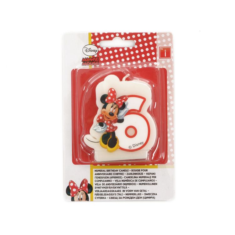 Lumanare tort Minnie Mouse cifra 6
