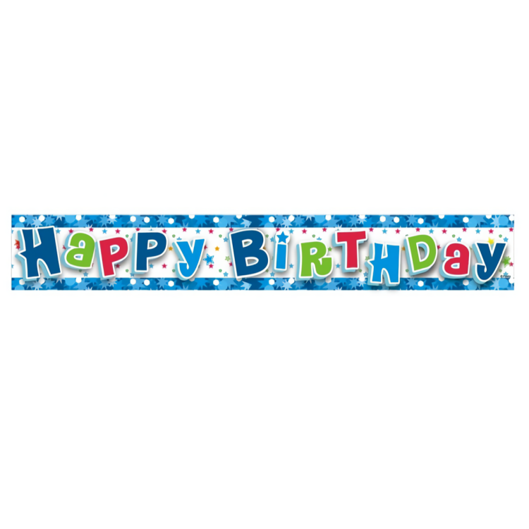 Party banner folie Happy Birthday - 180 cm