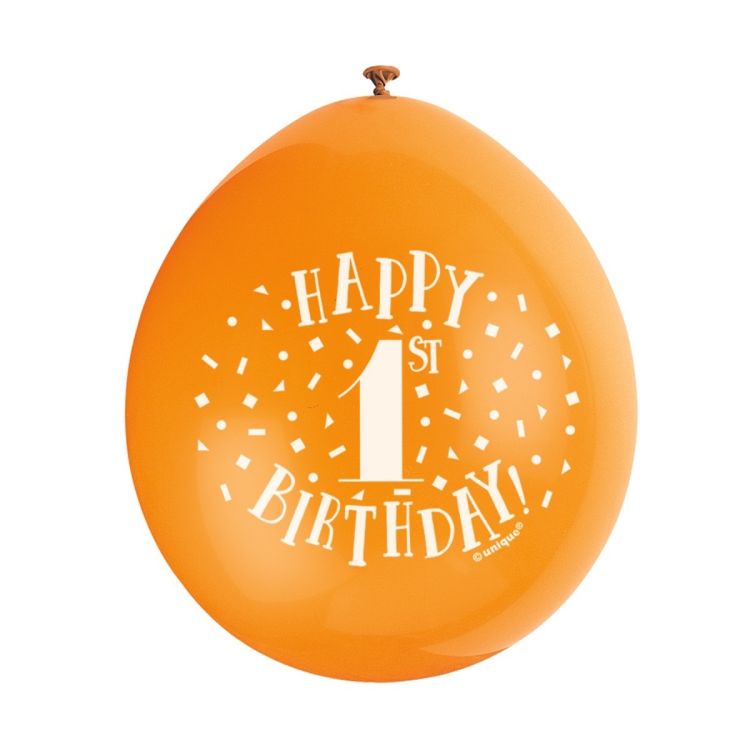 10 baloane first birthday 22 cm