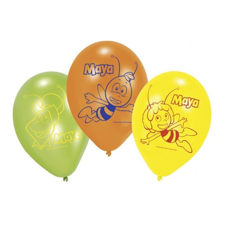 Baloane din latex cu Maya the Bee - Albinuta Maya - set de 6 baloane de 28 cm