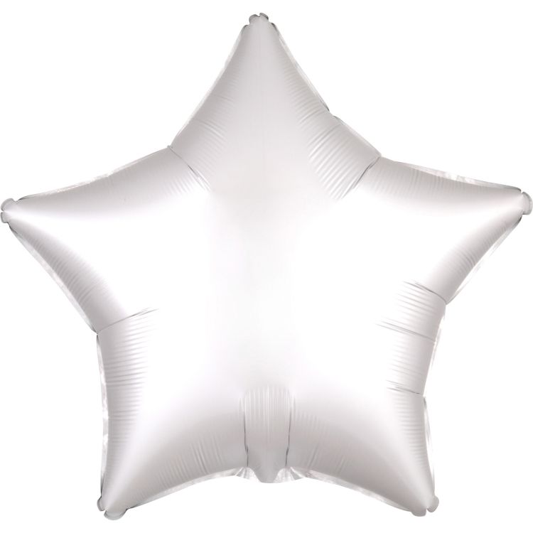 Balon alb metalic in forma de stea - 43 cm
