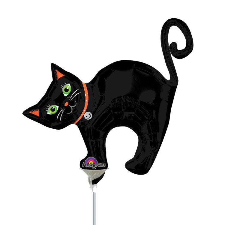 Balon mini folie pisica neagra 30 cm