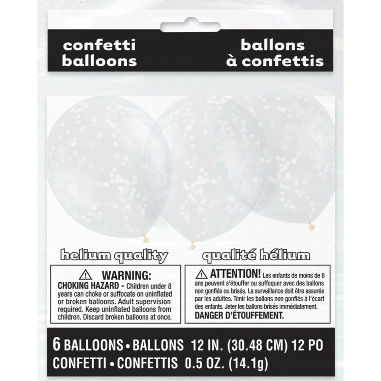 20 baloane transparente cu confetti roz gold