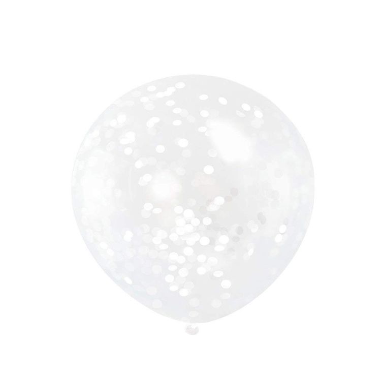 20 baloane transparente cu confetti roz gold