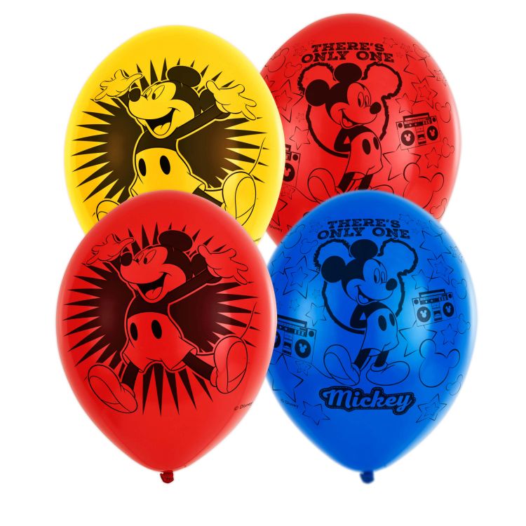 6 baloane Mickey Mouse party - 27.5 cm