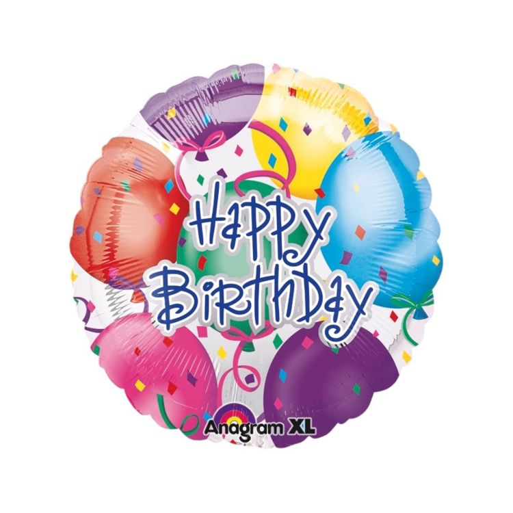Balon folie metalizata Happy Birthday Balloons 43 cm