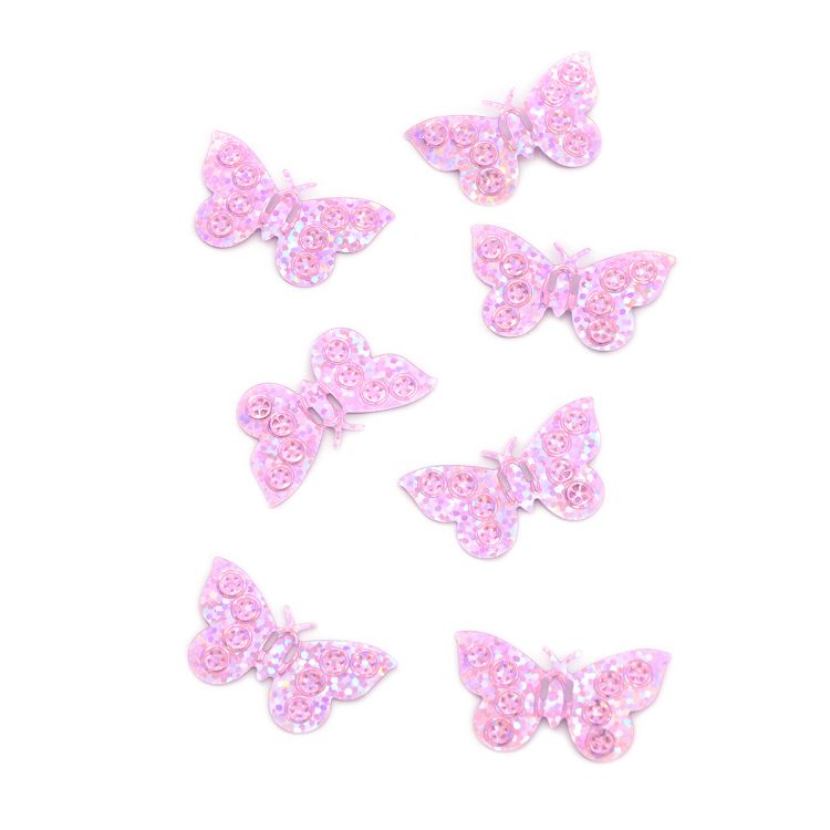 Confetti metalice fluturasi roz