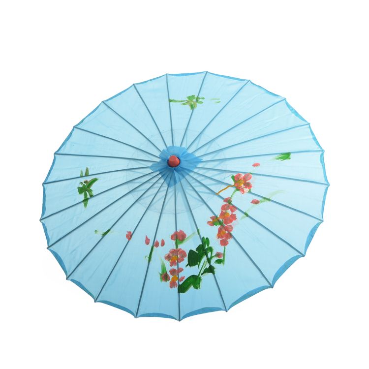 Umbrela chinezeasca bleu cu flori