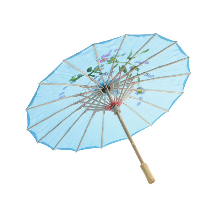 Umbrela chinezeasca bleu cu flori pentru copii	