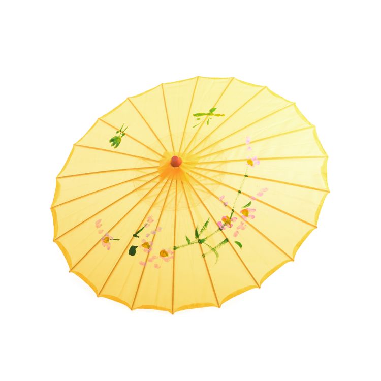 Umbrela chinezeasca galbena cu flori