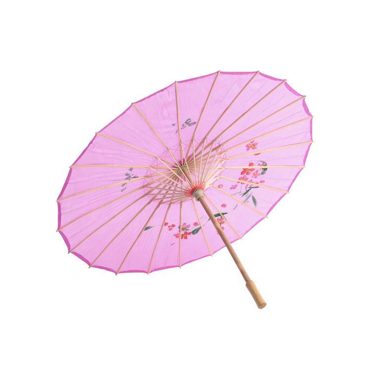 Umbrela chinezeasca mov cu flori