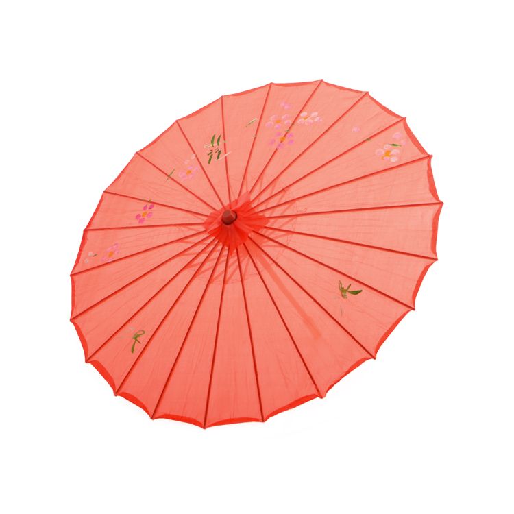 Umbrela chinezeasca rosie cu flori