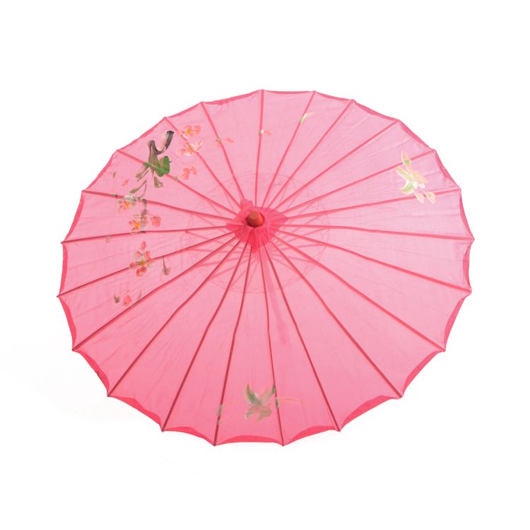 Umbrela chinezeasca roz inchis cu flori