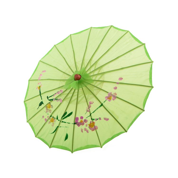 Umbrela chinezeasca verde cu flori