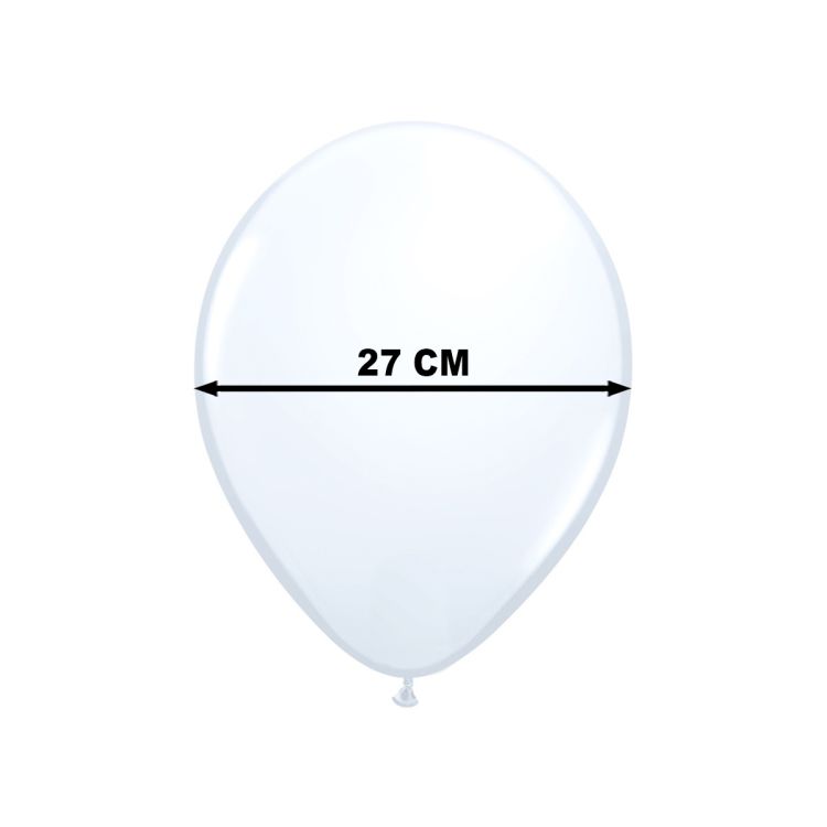10 baloane albe -27 cm