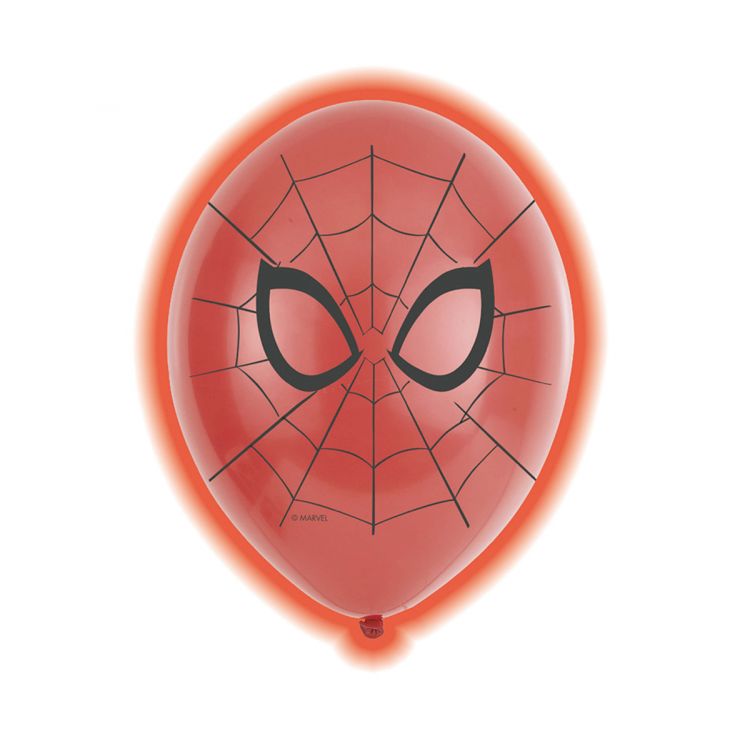 5 baloane Spiderman cu led - 27.5 cm