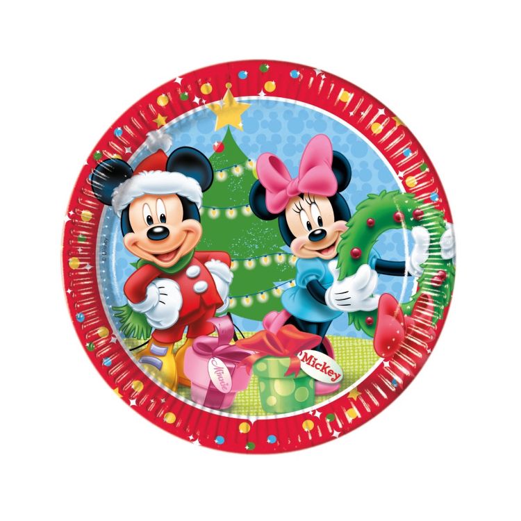 8 Farfurii Mickey Christmas - 23 cm